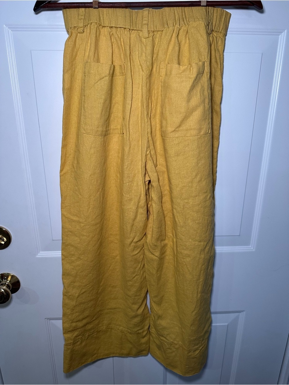 Joie Mustard Yellow Linen Blend Wide Leg Cropped Pants High Rise Size M - Picture 3 of 8